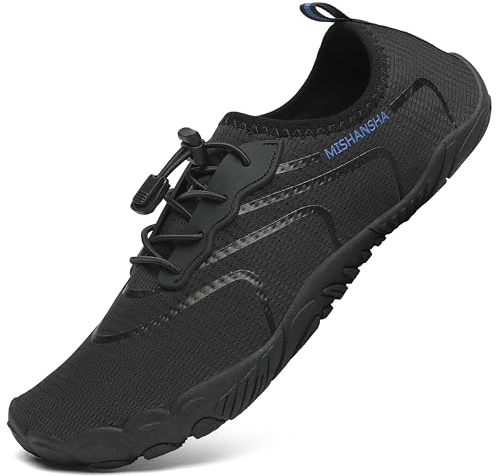 Mishansha Aquaschuhe Herren Badeschuhe Damen Sommer Wasserschuhe Schwarz Pur 37