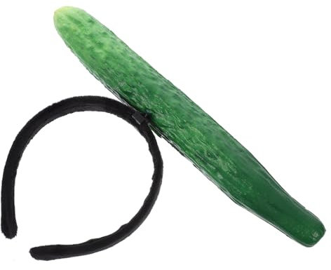 minkissy Gemüse-Stirnband Gurken-Haarband Neuartiges Lustiges Party-Stirnband Kostüm-Party-Kopfbedeckung Kopfbedeckung Make-Up- Haar-Accessoires Für Cosplay-24.00X16.50X3.00cm