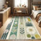 ABAKUHAUS Mid Century Modern Dekorativer Teppich, Naturton Blatt, Hochwertiger Flächenteppich für Schlafzimmer und Wohnzimmer, 157x229 cm, Kalb Teal