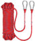 Cuerda de 10 mm con mosquetón, cuerda de escalada para exteriores, con 2 ganchos, cuerda de seguridad de nailon para montañismo, pesca, camping, columpio (rojo)