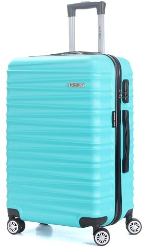 TROLLEY ADC - Valise Moyenne Soute 65x41x26 cm - Rigide, Légère 3 Kg - 65 litres - 4 Doubles Roues Silencieuses - Maniable, Pratique et Étanche - Collection Lana - Bleu Lagon