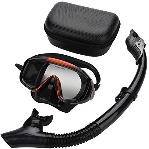 RiToEasysports Taucherbrille, Weitwinkel-Schnorchelgerät, Unterwasser-Schwimmmaske, Brille, Schnorchel mit Tragetasche