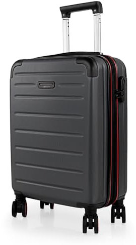 JASLEN - Valise Cabine 55x40x20 Rigide Légère à Roulette 4 Roues Pivotantes avec Cadenas à Combinaison Extensible. Bagage Cabine Idéal pour Voyager en Avion Petite Valise Compacte Compatible ave, Noir