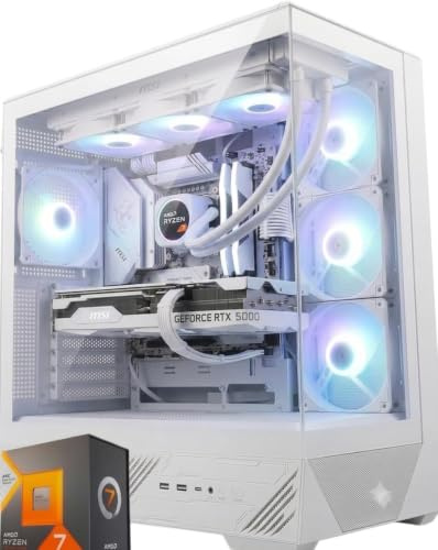 Pc Gaming RYZEN 7 7800X3D - MAG PANO 110R PZ - Scheda video RTX 5070 TI 16GB - RAM 32GB DDR5 6000mhz - 2TB NVMe Gen4 - Dissipatore a Liquido 360mm - 1000 Watt gold - Wifi 6e e Bluetooth - w11