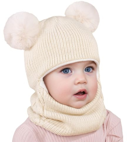 Cappellino Calda Per Bambini Cappelli Lana Bambina Cappello Con Orecchie Dopo Sci Bebe Regali Turbante Snowsuit a Berretto Berretto a Maglia Sciarpa Con Pompom Berretti Per Bambini Ragazzi Ragazze