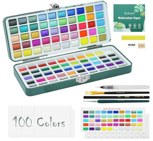 Kebuye Watercolour Paint Set Art Watercolor 101 Water Colour Paints Sets