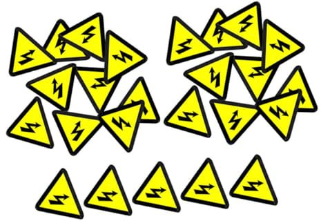 VILLCASE Stoppschild Warnschild Pv Anlage Vorsicht Aufkleber Für Elektrische Schläge Selbstklebende Warnhinweise Für Geräte Und Elektrische Anlagen Gelbe Dreieckige Blitzwarnung