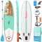 FBSPORT Aufblasbares SUP Board, Stand Up Paddling Board, Aufblasbare Stand Up Paddle Board für Stand-Up Paddling 15CM Dick, Surfbrett Kit mit Verstellbares Aluminium SUP Paddel+Pumpe(BrownGreen)
