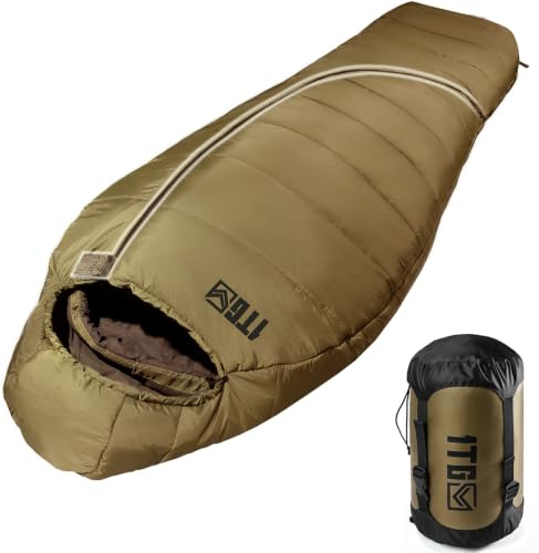3–4 Season Sleeping Bag for Adults (Comfort 0°C-5°C) – Fits up to 185cm (6'1) Lightweight, Water-Resistant Mummy Sleeping Bag with Hood, Compact Compression Sack for Camping & Hiking