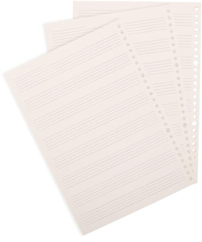 Vaguelly Notenhefte Papier für Gitarre und Klavier 3 Stück-pack 60 Blatt Je Heft Abtrennbares Spiralheft für Übungs und Notenschreibübungen