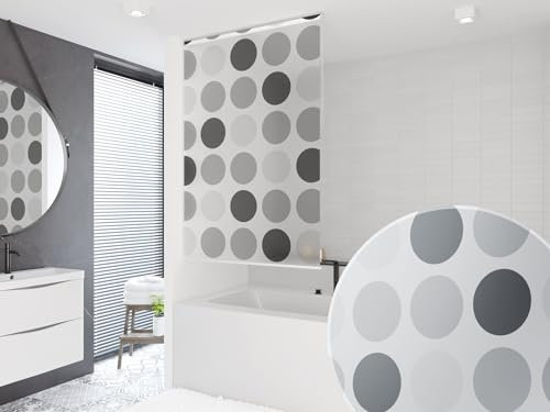 probath Basic DUSCHROLLO 16 Motive UND 7 Breiten ZUR Wahl DUSCHVORHANG SCHWARZ GRÜN Weiss TRANSPARENT BLAU HELLGRAU (Retro grau, 140x240 cm)