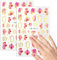2 Blatt Rosa Nagelsticker Blumen Stereoskopisch Selbstklebend Frühling Sommer Sakura Blütenblätter Nagelaufkleber 3D Nail Sticker Dekoration Nageldesign Zubehör