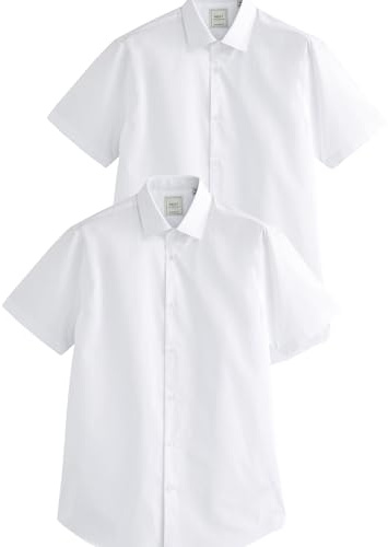 NEXT Herren Easy Care Kurzarm-Hemden, 2er-Pack