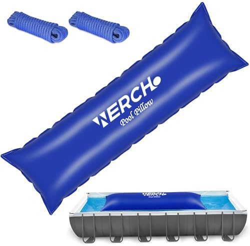 4 x 4,5 m Poolkissen für oberirdischen Pool, 0,5 mm ultradickes PVC, kältebeständig, große Poolabdeckung, Luftkissen mit 90 cm Seil, Poolkissen für Überwinterung und oberirdische Pools