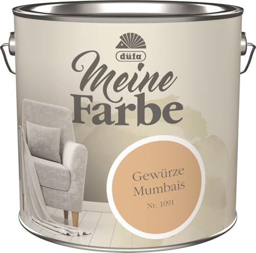 düfa Wandfarbe Meine Farbe 2,5L hochwertige Zimmerfarbe & Deckenfarbe für ein warmes Raumklima Edelmatte Premium-Optik (Gewürze Mumbais)