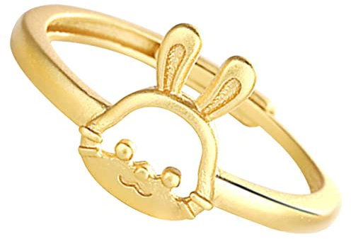 FRCOLOR Hase-design Verstellbarer Damenring Kreativer Fingerring Aus Kupfer Mit Öffnung Süßer Tierring Für Mädchen Und Frauen Passend Für Shopping Und Partys