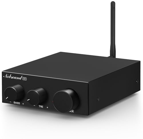 Nobsound Bluetooth 5.0 Stereo Verstärker: Mini Audio 2.0 Kanal Integrierter Verstärker mit Bass-Höhen-Regler, für Lautsprecher zu Hause 50W x2 TPA3116
