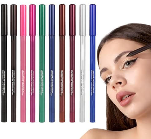 10 Colors Matte Liquid Eyeliner Set, UV Eyeliner Set, Matte Flüssiger Eyeliner Bunt, Glühender Eyeliner Wischfest, Langanhaltend, Hohe Farbwiedergabe und Einfache Anwendung