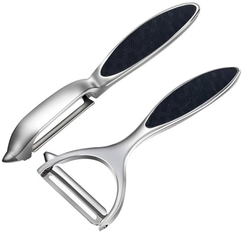 Leaflai Stainless Steel Y & I Shape Potato Peeler, Set of 2, Silver