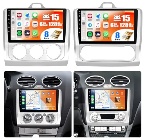 8Núcleos 6G+128G GOHHDL Android Radio para Ford Focus Mk2/Mk3 2004-2011 | Pantalla de 9 Pulgadas con Carplay Android Auto BT GPS WiFi FM/RDS HiFi EQ DSP SWC Cámara+MIC
