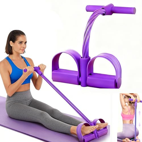 Kuchli Bande de Résistance Musculation 6 Tubes avec Pédale, Corde de Tension Multifonction - Élastique de Fitness Abdominaux, Cuisses, Bras - Équipement de Musculation et Yoga à Domicile