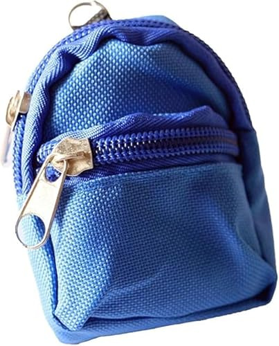 Mini-Puppenrucksack, Schultasche, Puppenhaus-Schulzubehör für Puppenhaus-Dekoration, Simulations-Mini-Schultasche, Zubehör, Blau, 1 Stück