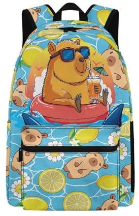 Dolyues Zaino per ragazze età 6-8 Kawaii Back to School Bookbag per bambini elementari ergonomici borse per libri di prima elementare, Acqua Ratto Fiore Limone, Zaino daypack