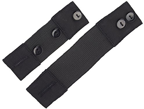 Self-Adjusting Button & Hook Waist Stretch Extension - Two Size Options Adding 5-7 or 6-10 Inches of Waistband Length - Save on New Pants and Shorts (2pk: Button (Small + Large))
