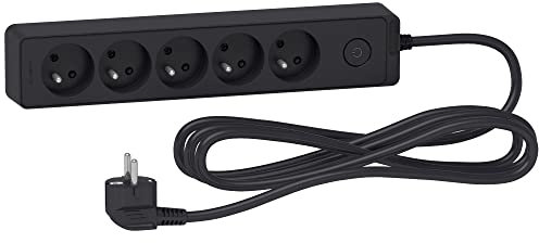 Schneider - Bloc multiprises 5 Prises 2P+T 3m - Anthracite