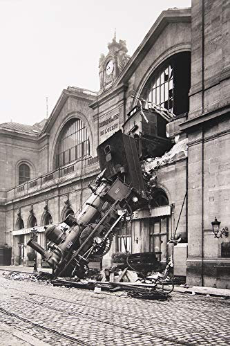 1art1 Züge XXL Poster Zugunglück Am Bahnhof Montparnasse, Paris, Frankreich, 1895 Plakat | Bild 120x80 cm