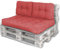Bobo LACESTONE Palettenkissen Palettenauflagen Sitzkissen Rückenlehne Kissen Palette Polster Sofa Couch (Set Sitzfläche + 2X Seitenteil, Rot)