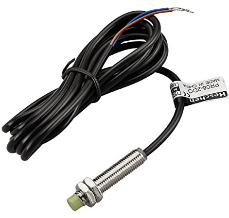 Heschen, sensore di prossimità induttivo PR08-2DO, tipo cilindrico CC 12-24 V, 2 fili, non normalmente aperto, CE