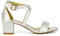 ESSEX GLAM Womens Strappy Sandals Block Mid Low Heel Ladies Ankle Strap Party Evening Shoes Size 3-8 (8 UK, Ivory Satin, numeric_8)