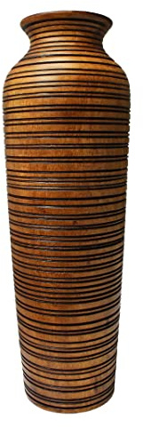 Blumenvase Holzvase Bodenvase Tischvase Dekovase für Dekoration 31 cm(12 Zoll) aus Mangoholz