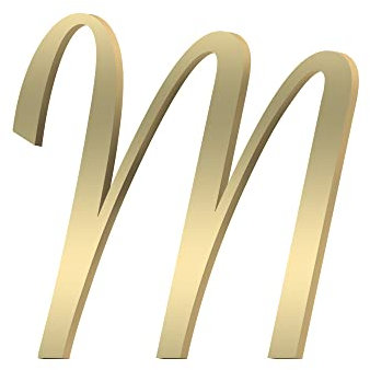 TentHome 3D Hausnummer Messing Buchstabe Selbstklebende A-Z Kennzeichnung Türnummer Adressnummer DIY Dekoration für Briefkasten Schilder Tür Gartentor Geschäft Gold (M)