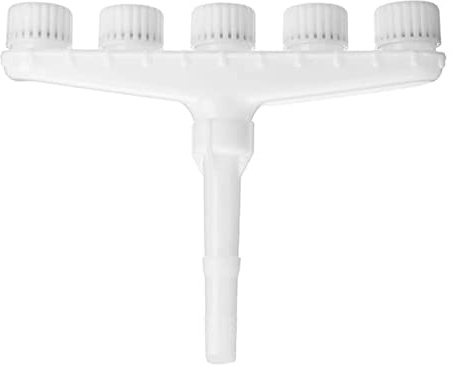 Mehrkopf-Sprinkler für Gartenbewässerung – Sprühdüsen – rotierend – Vernebler – Wasserstrahl – Rasen – Garten – verstellbar – Sprühdüse – Schlauch mit Wasserpumpe – 5 Düsen