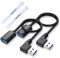 YIMATEECO USB Verlängerungskabel Adapter, USB 3.0 Verlängerung Winkelstecker 90 Grad Adapter USB A Stecker auf Buchse für Maus, Tastatur, Hub, Drucker, Computer (Nach Links, 30cm, 2 Stück)