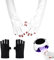 AYNKH UV Gloves 2 Pair for Gel Nails Anti UV Shield Gloves Gel Manicure Nail Art Dryer Tools to Protect Hands from UV Light Lamp Dryer Black White