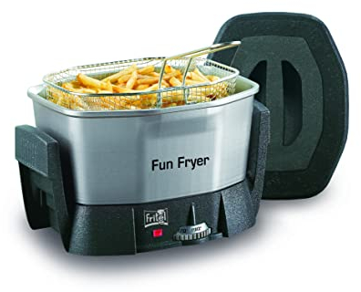 Fritel FF 1200 - Friteuse à snacks/Friteuse à fondue - 1,5 L - 1400 W - Couvercle anti-poussière - 2 à 6 personnes - Sans PFAS