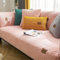 LINGKY Samt Sofabezug 1 2 3 4 Sitzer, L Form Sofaüberwurfe, Ecksofa Sofa überzug Pets Dog Couch überzug Anti-rutsch Sofaschutz, Ultra Weicher Sofaschoner (Rosa,70x70cm/Quadrat)