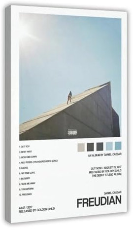 Freudian Album Poster von Daniel Caesar Leinwand Poster Schlafzimmer Dekor Sport Landschaft Büro Zimmer Dekor Geschenk Rahmenstil 60 x 90 cm