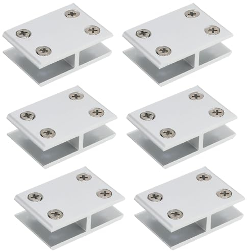 Cokritsm 180 DegréS Pinces à Verre 8-10mm Verre, Pince En Aluminium Pour Coin En Verre Pour Armoire Armoire Argent 6pcs Coin De Pince