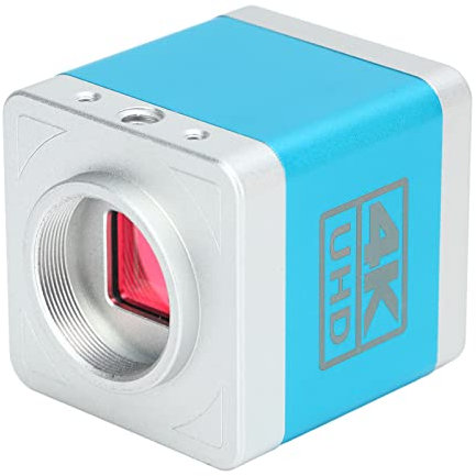 Cámara de Microscopio de Video, 4K 1080P Salida USB2.0 Interfaz Multimedia HD Cámara de Microscopio con Montaje en C Cámara Industrial con Zoom Digital de Aleación de Aluminio