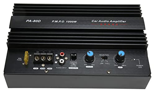 Altavoz de Subgraves para Coche, PA 80D 12 V 1000 W, Placa Amplificadora de Potencia, Subwoofer de Audio Profesional para Coche, Amplificador de Placa de Subwoofer de Alta