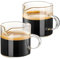 ZDDP Espressotassen-Set, 2 Stück, 110 Ml, Tassen mit Doppeltem Auslauf, Espresso-Schnapsgläser, Milchbecher mit, Klares Glas, Espresso