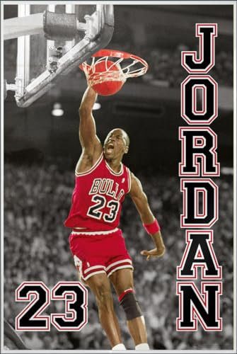 Close Up Michael Jordan - Gerahmtes NBA Poster (23 Slam Dunk) (Größe: 61cm x 91,5cm)