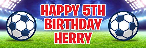 2 Personalised Birthday Banners Football Stadium Kids Party Decoration Poster