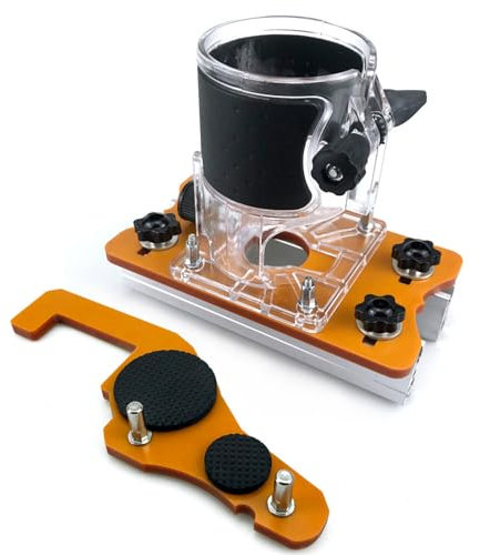 Base de défonceuse à bois, gabarit à mortaiser, outil de défonceuse à bois avec base fendue et guide de support de fixation pour machine de coupe fixe de 65 mm et 65 mm