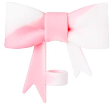 JHIALG 1 x Silikon-Strohhalm-Abdeckung, Niedliche Schleife, Dekoration, Staubdicht, Hygienisch, Flexibel, Passend für Stanley-Becher, Tumbl 30 & 40, 10 mm, Weiß U