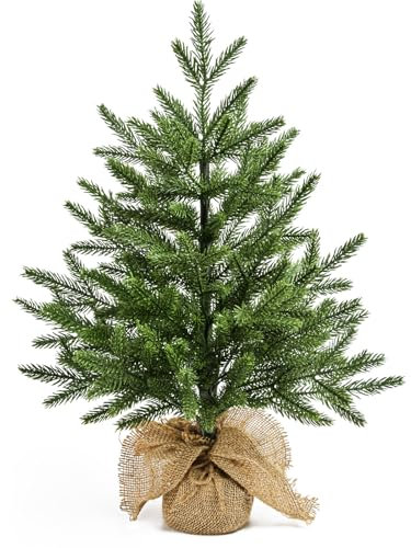 60CM Mini Árbol de Navidad Artificial, Pequeño Árbol de Navidad Decorado con Ramas de PE para Decoraciones Navideñas Mesa En Casa, Oficina